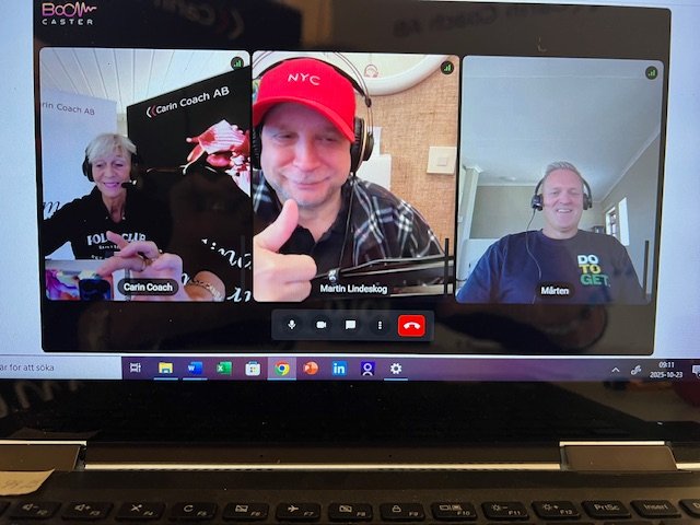 Poddinspelning Mårten Berbres Martin Lindeskog, Carin Bladh 2025