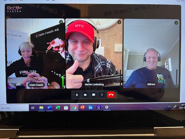 Poddinspelning Mårten Berbres Martin Lindeskog, Carin Bladh 2025